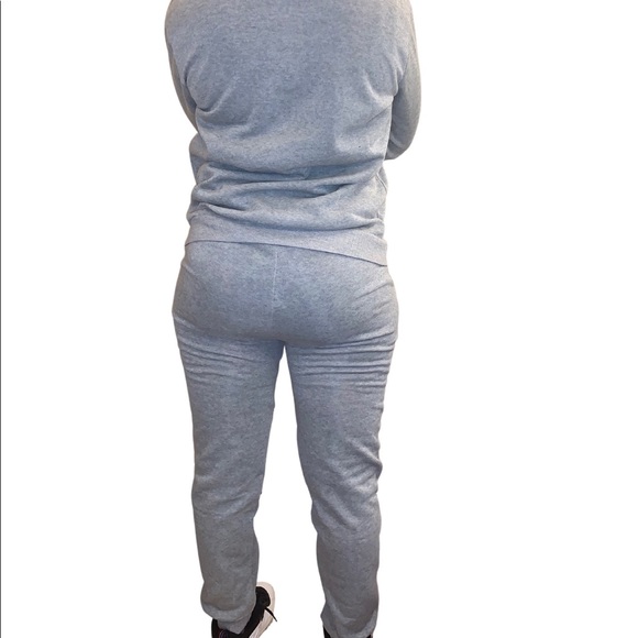 Gray Zip Detail Jogger Set - Picture 3 of 3